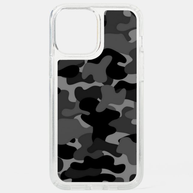 Gray Black Camo Speck iPhone 12 Pro Max Case (Front)