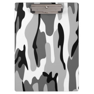 Gray & Black Camouflage Clipboard