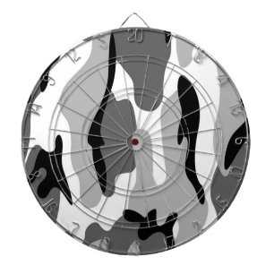 Gray & Black Camouflage Dart Board