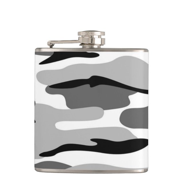 Gray & Black Camouflage Flask (Front)