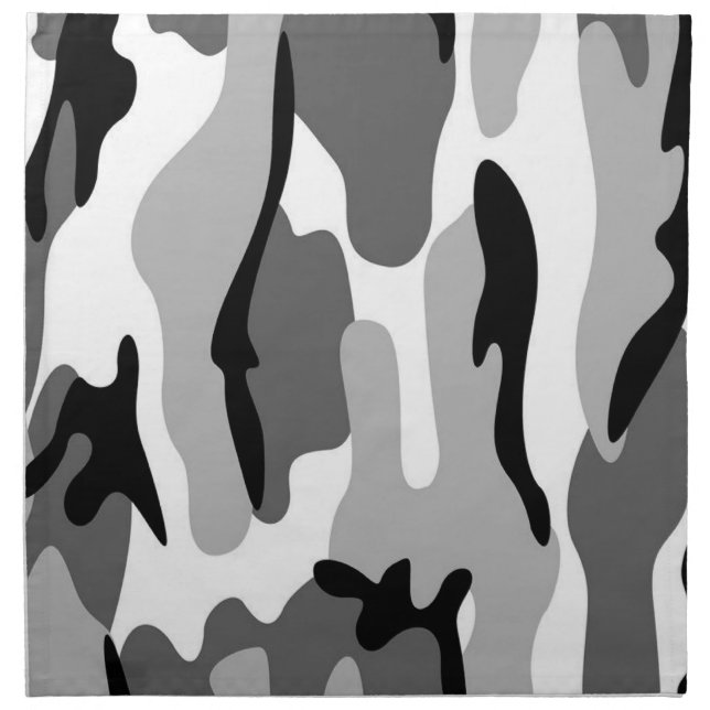 Gray & Black Camouflage Napkins (Front)