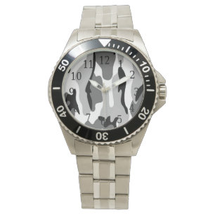 Gray & Black Camouflage Watch