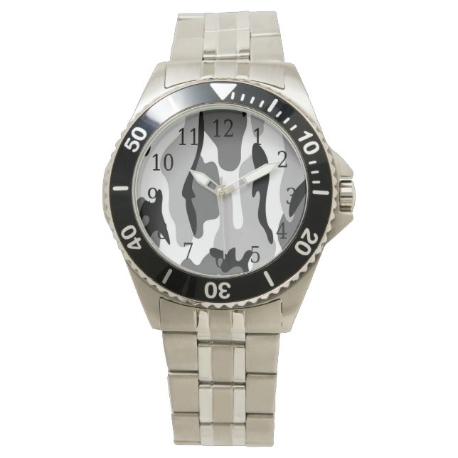 Gray & Black Camouflage Watch (Front)