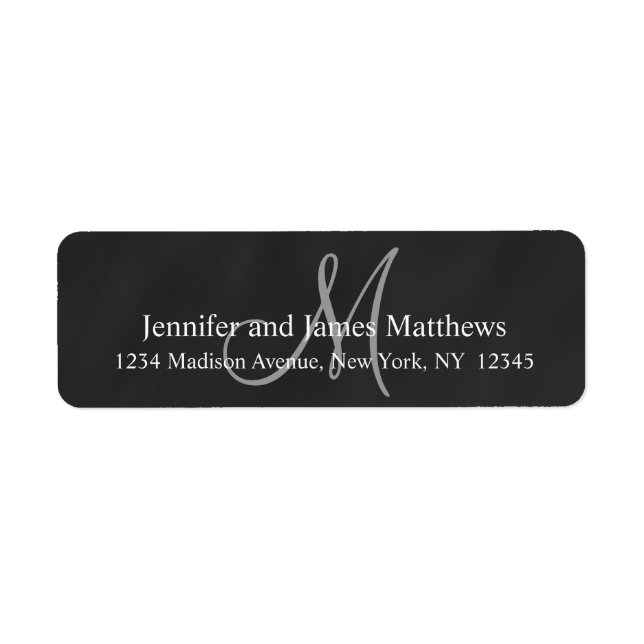 Gray, Black Chalkboard Rustic Wedding Label (Front)