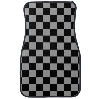 Gray Black Checkers Car Floor Mat by Brothergravydesigns at Zazzle