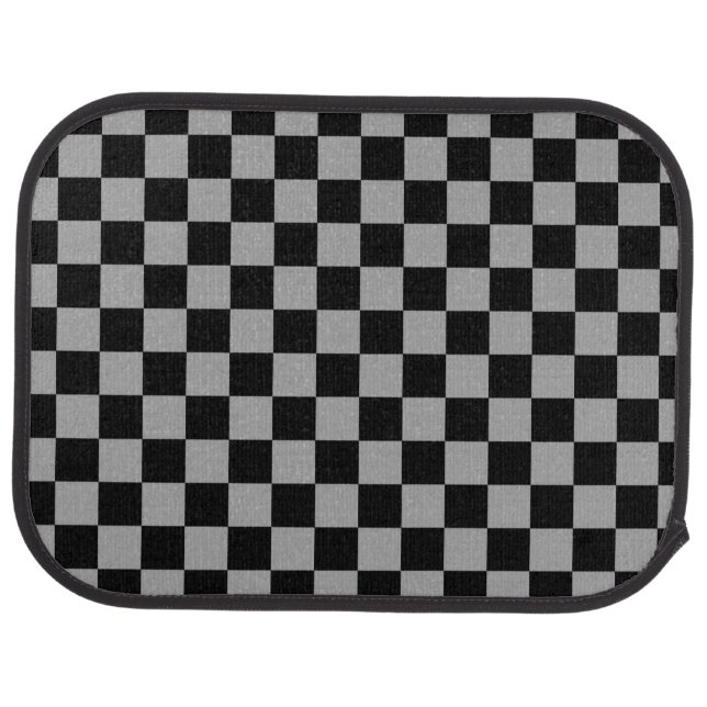 Gray black checkers car mat (Rear)
