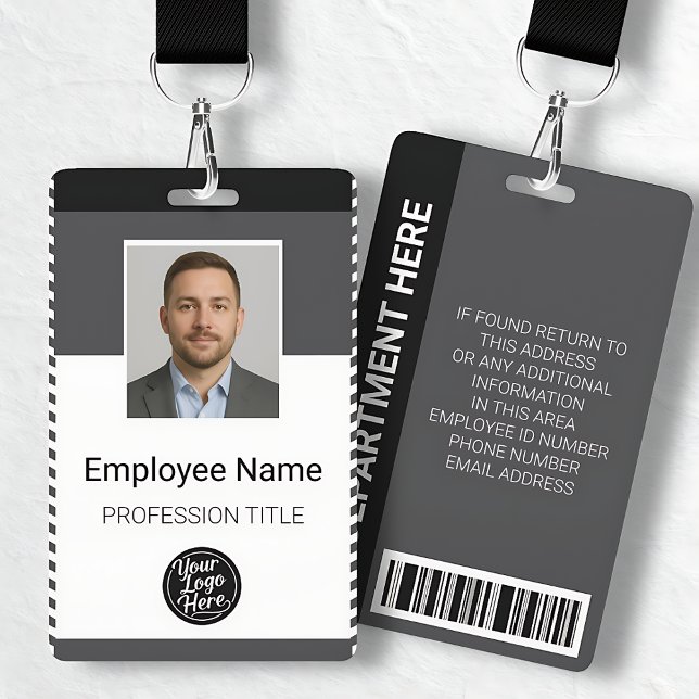 Gray Black Corporate Employee Photo ID Badge (Gray Black Corporate Employee Photo ID Badge)