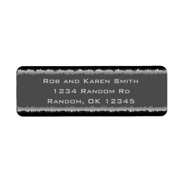 Gray black customizable shredded labels (Front)