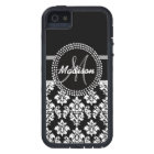 Gray Black Damask with Monogram
