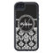 Gray Black Damask with Monogram
