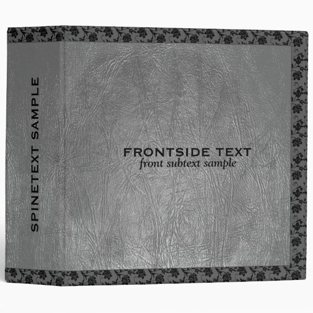 Gray & Black Faux Leather Look Avery Binder (Front/Spine)
