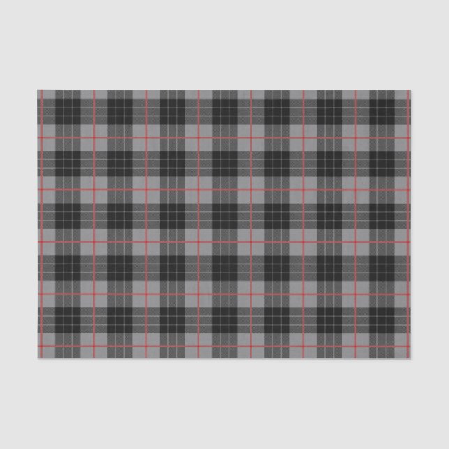 Gray black flannel plaid tartan  tissue paper (Front)