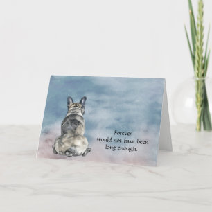 Gray Black French Bulldog Sympathy Card