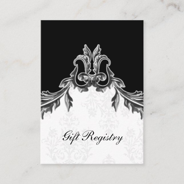 gray black Gift registry  Cards (Front)