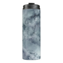 Gray Black Gold Smoke Marble Thermal Tumbler