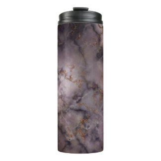 Gray Black Gold Smoke Marble Thermal Tumbler