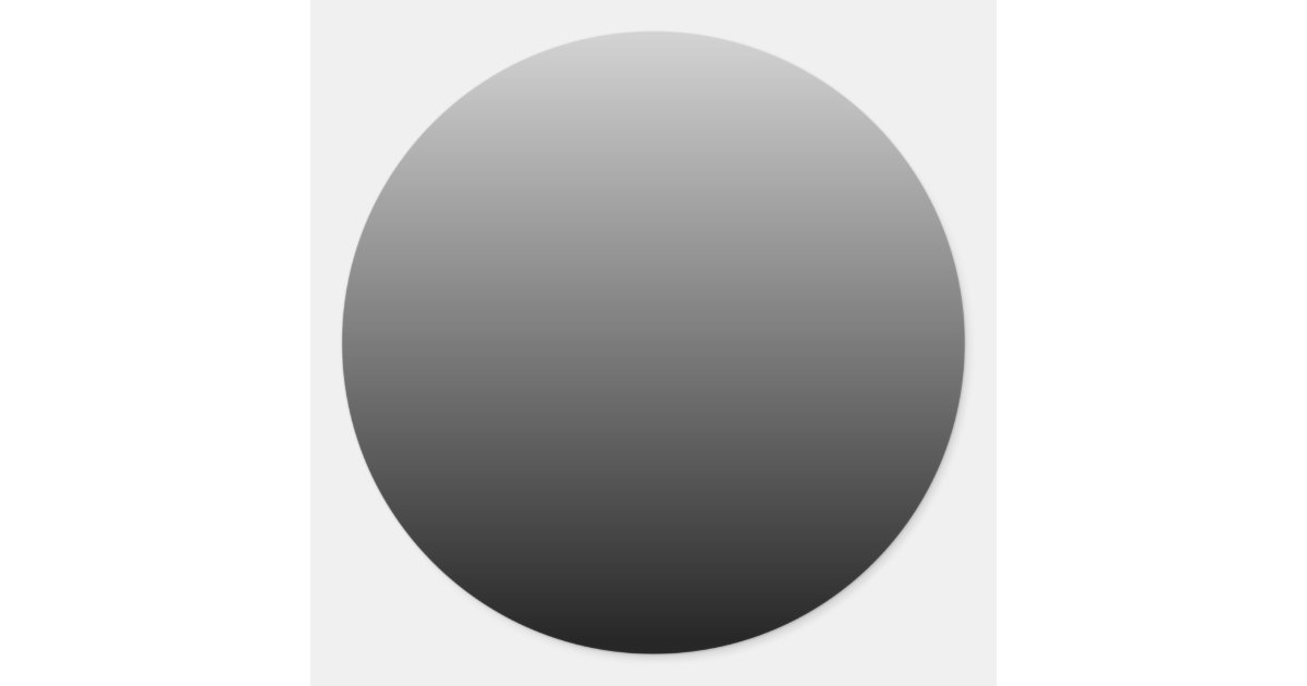 Gray Black Gradient Blank Classic Round Sticker | Zazzle