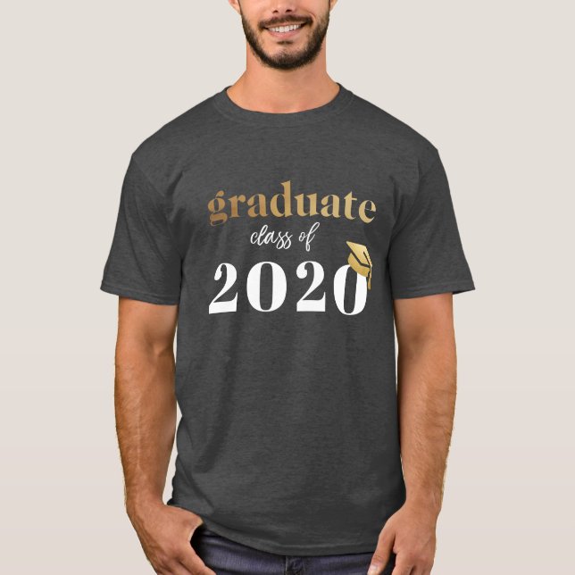 Gray Black Graduation Class of 2020 T-Shirt (Front)