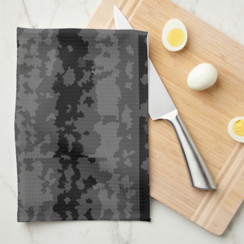 Gray Black Irregular Abstract Pattern Design  Kitchen Towel