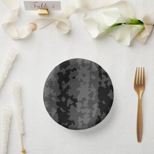 Gray Black Irregular Abstract Pattern Design Paper Bowls
