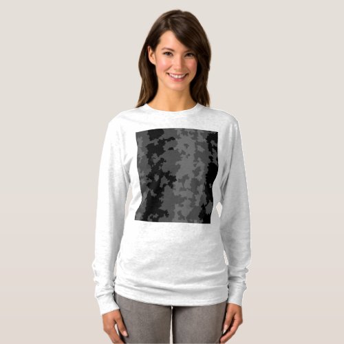 Gray Black Irregular Abstract Pattern Design  T-Shirt