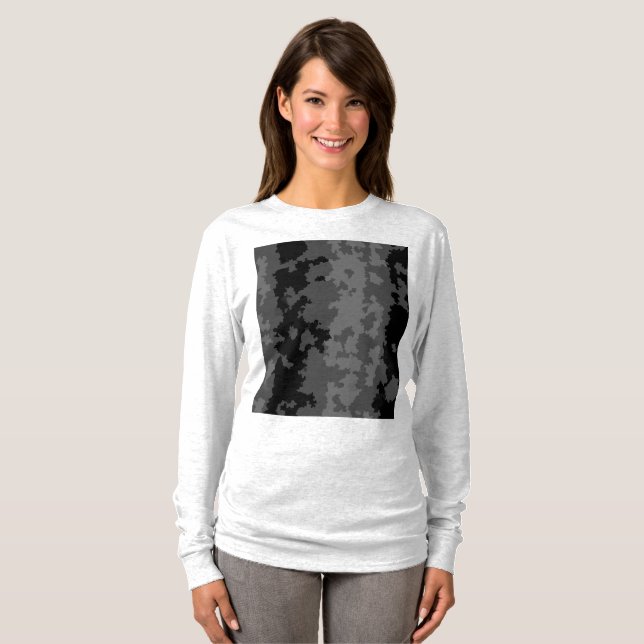Gray Black Irregular Abstract Pattern Design  T-Shirt (Front Full)
