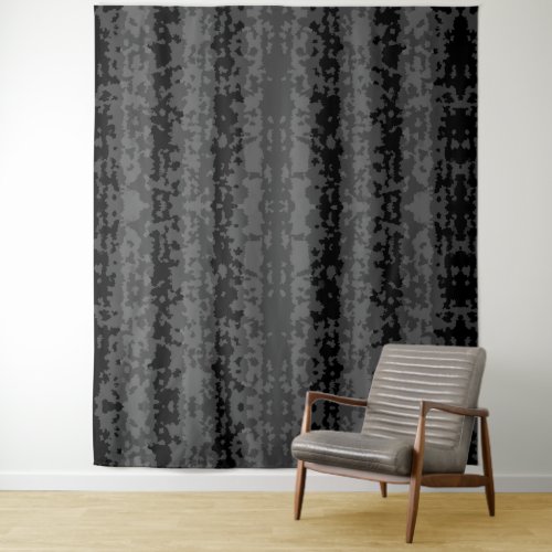 Gray Black Irregular Abstract Pattern Design  Tapestry