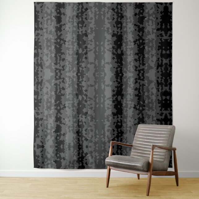 Gray Black Irregular Abstract Pattern Design  Tapestry (In Situ)
