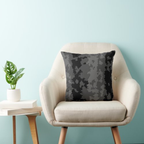 Gray Black Irregular Abstract Pattern Design  Throw Pillow