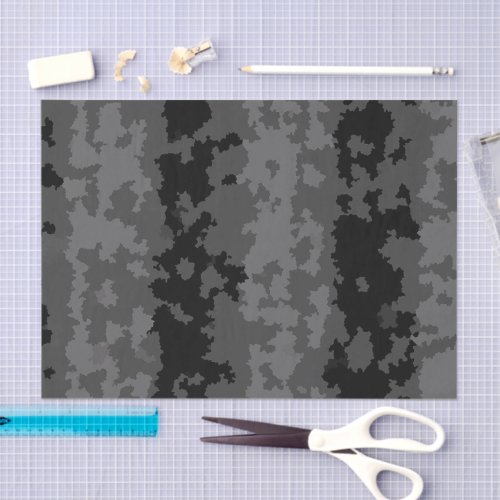 Gray Black Irregular Abstract Pattern Design  Tissue Paper