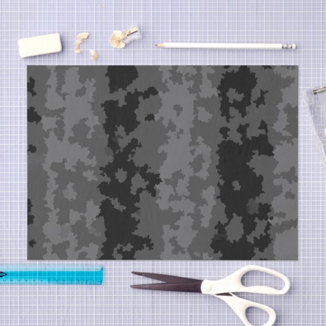 Gray Black Irregular Abstract Pattern Design  Tissue Paper (Craft)