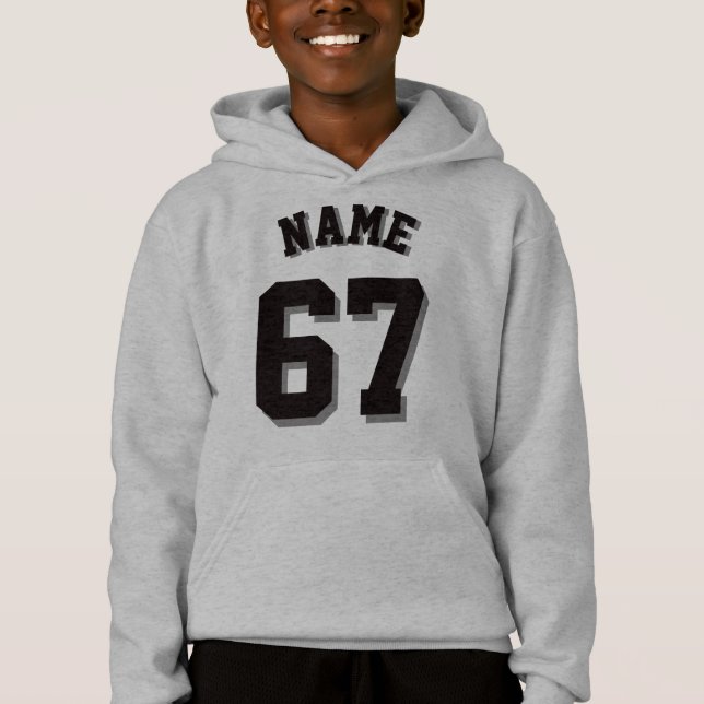 Gray & Black Kids | Sports Jersey Hoodie (Front)