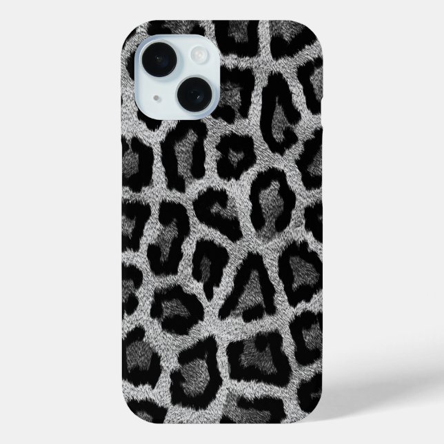 Gray Black Leopard Animal Print  Case-Mate iPhone Case (Back)