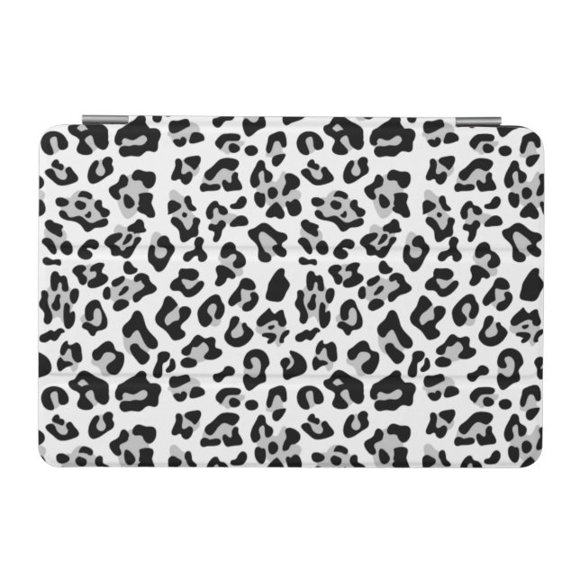 Gray Black Leopard Animal Print Pattern iPad Mini Cover (Horizontal)