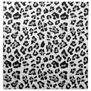 Gray Black Leopard Animal Print Pattern Napkin