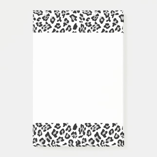 Gray Black Leopard Animal Print Pattern Post-it Notes (Front)