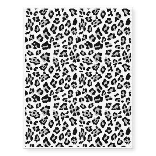 Gray Black Leopard Animal Print Pattern Temporary Tattoos | Zazzle