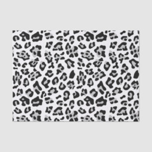 Gray Black Leopard Animal Print Pattern Tissue Paper