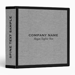 Gray & Black Linen Texture Print 3 Ring Binder