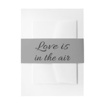 Gray & Black Love Wedding Grey Belly Band