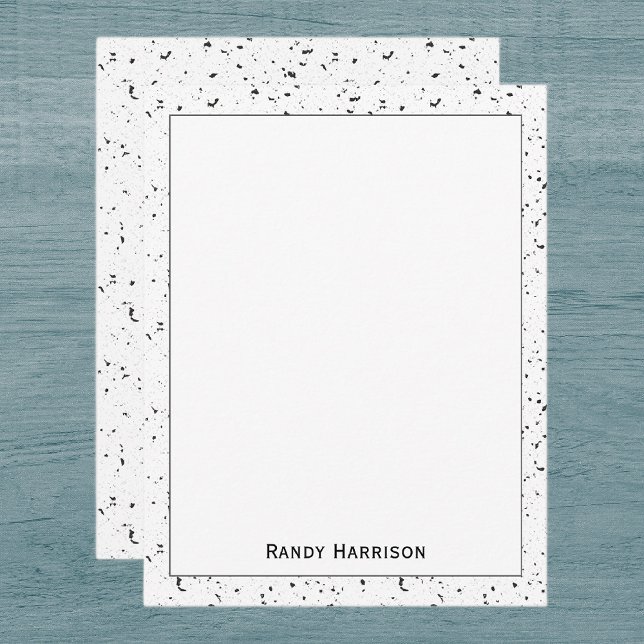 Gray - Black Marble Chips Terrazzo Pattern Frame Note Card (Creator Uploaded)