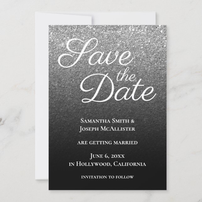 Gray Black Modern Gradient Save The Date (Front)