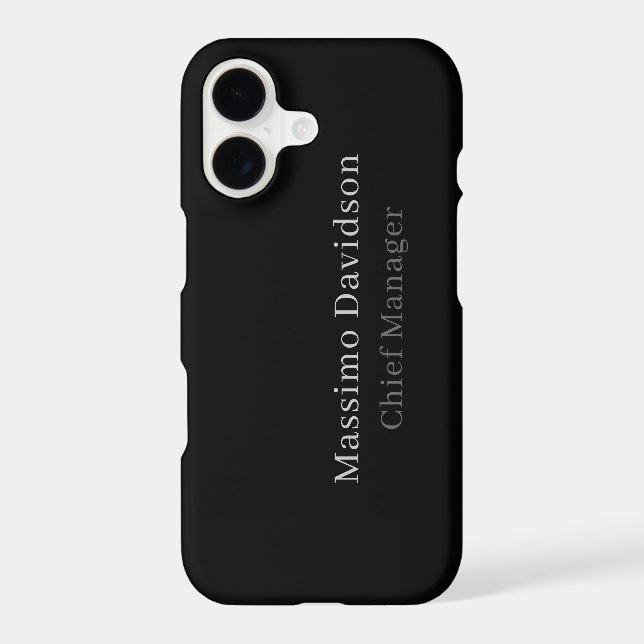 Gray Black Modern Minimalist Simple Serif Font Case-Mate iPhone Case (Back)