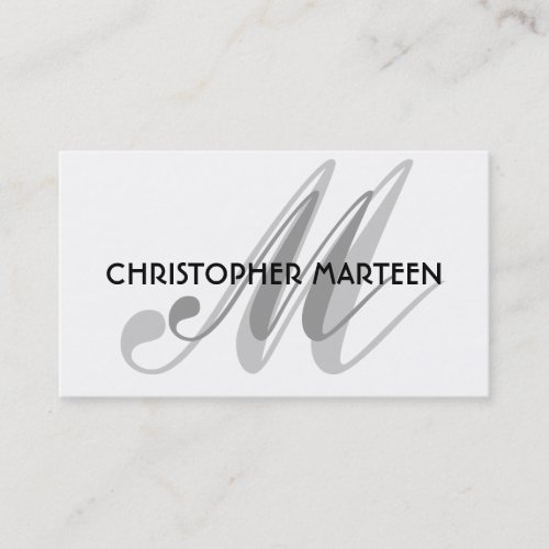 Gray Black Monogram business cards