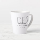 Gray Black Name CEO Latte Mug (Right Angle)