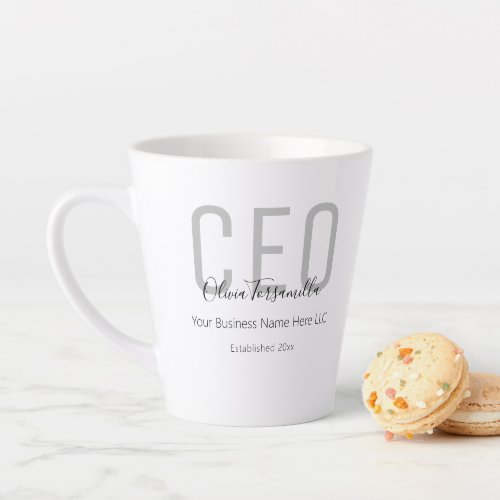 Gray Black Name CEO Latte Mug