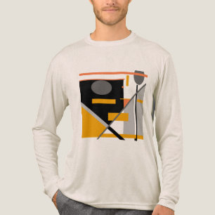 Gray Black Orange Geometric Shapes MCM Look Motif Tri-Blend Shirt