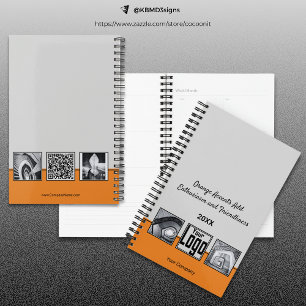 Gray, Black & Orange Service Collage Business Planner