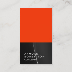Gray Black Orange Trendy Consultant Business Card