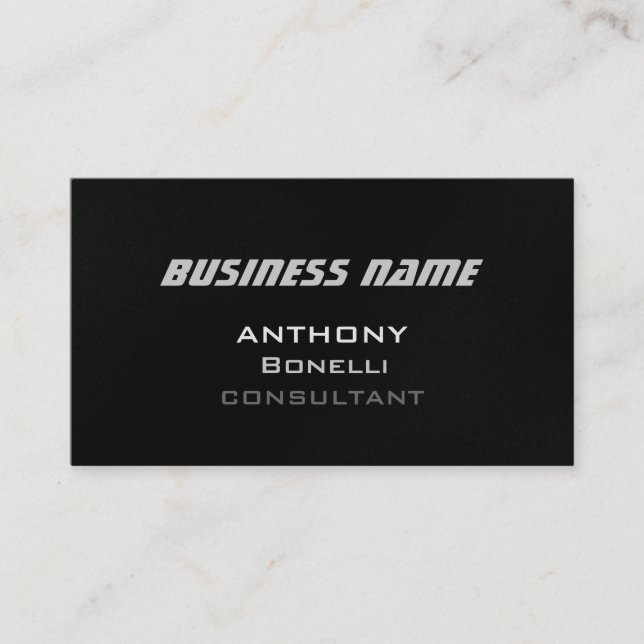 Gray Black Pattern Modern Charming Business Card (Front)